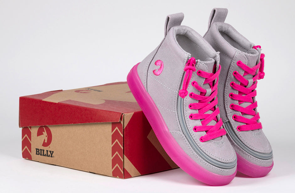 Grey/Pink BILLY Classic Lace High Tops