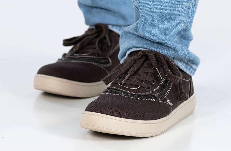 Men's Dark Brown/White Stitch BILLY Sneaker Low Tops