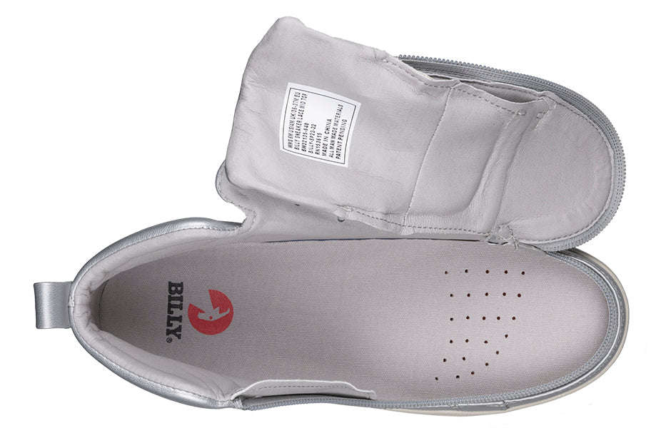 Women's Silver Grey Metallic BILLY Sneaker Lace Mid Tops