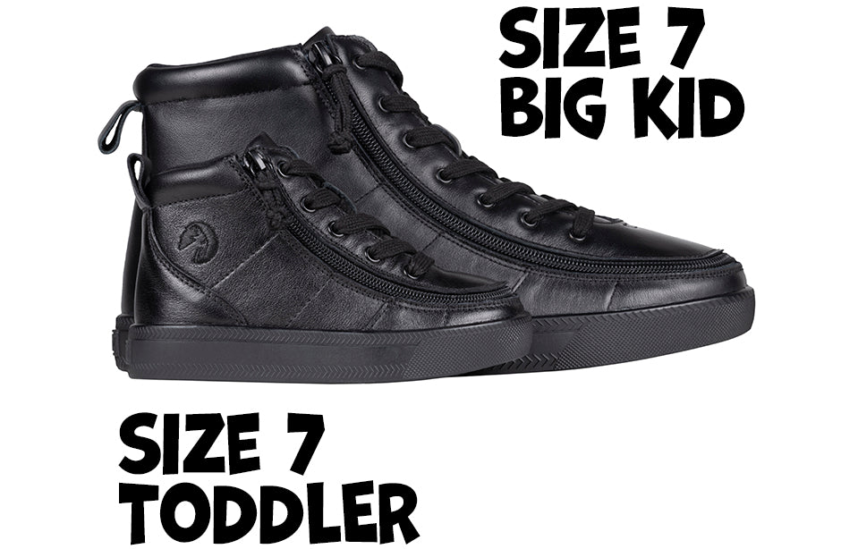 Schwarze, bodenlange BILLY Classic Lace High Tops aus Leder
