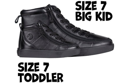 Schwarze, bodenlange BILLY Classic Lace High Tops aus Leder