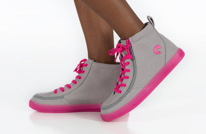 Grau/Rosa BILLY Klassische High-Tops aus Spitze