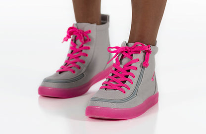 Grau/Rosa BILLY Klassische High-Tops aus Spitze