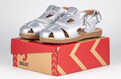 Silberne BILLY-Sandalen