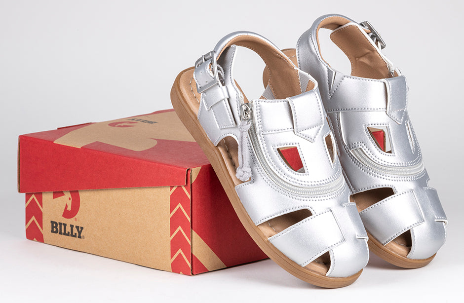 Silberne BILLY-Sandalen