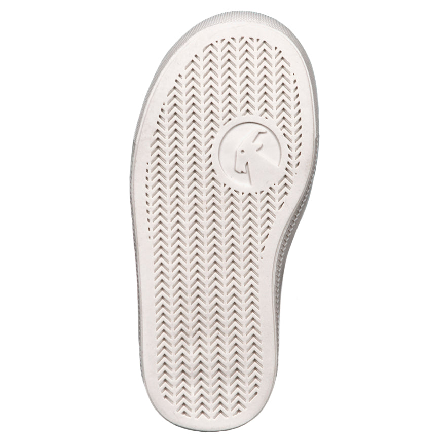Bottom view of Toddler Periwinkle BILLY Classic Lace Highs, zipper shoes, like velcro, that are adaptive, accessible, inclusive and use universal design to accommodate an afo. BILLY Footwear is medium and wide width, M, D and EEE, are comfortable, and come in toddler, kids, mens, and womens sizing.