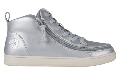 Damen Silbergrau Metallic BILLY Sneaker Lace Mid Tops