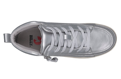 Damen Silbergrau Metallic BILLY Sneaker Lace Mid Tops