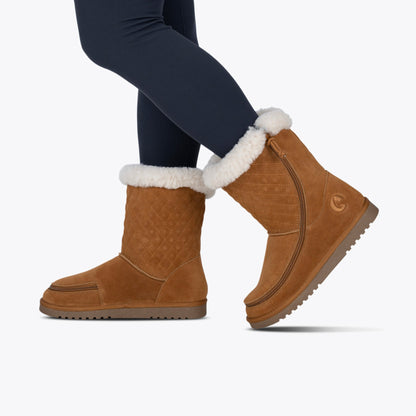 Women's Chestnut Suede BILLY Cozy Quilt Luxe