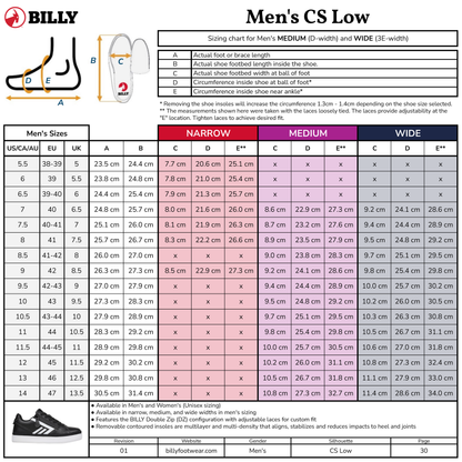 Men's White/Black BILLY CS Low